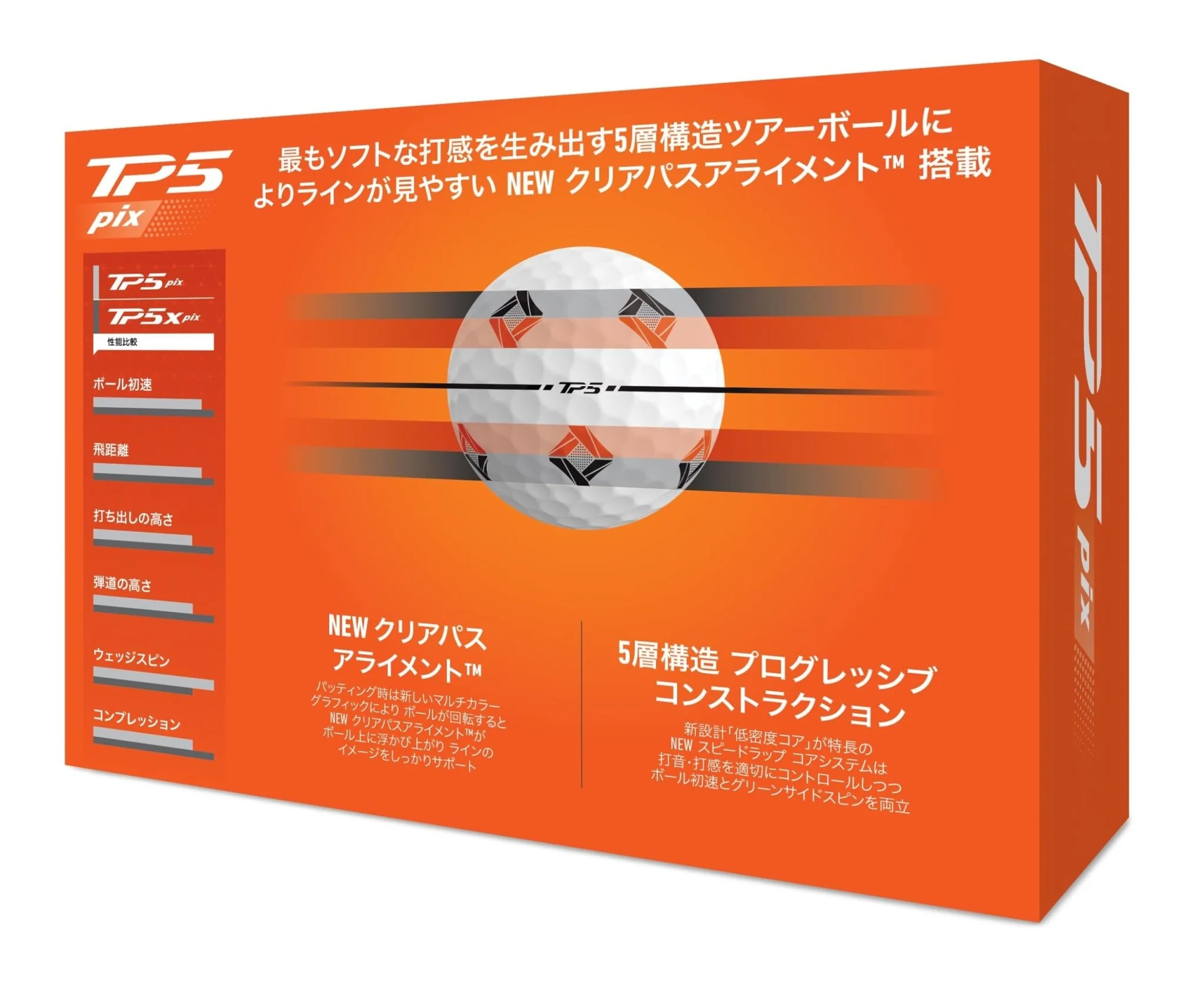TaylorMade Japan TP5 Pix 2024 Golf Balls  1 Dozen (12 Pack) - Image 3
