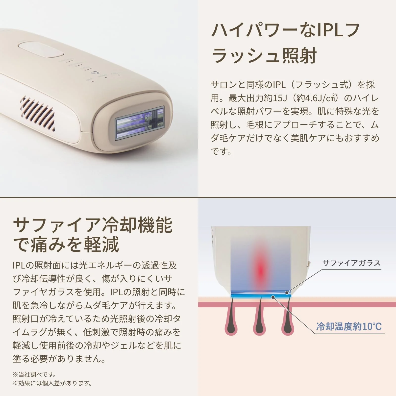 Thaleia IPL Hair Removal Device Sapphire Cooling VIO TLA-HR01IV Ivory AC100〜240V - Image 4
