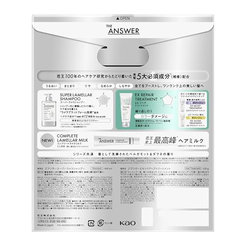 THE ANSWER Super Lamella Shampoo 400ml EX Gloss Treatment 220g Lamella Milk 6g - Image 2