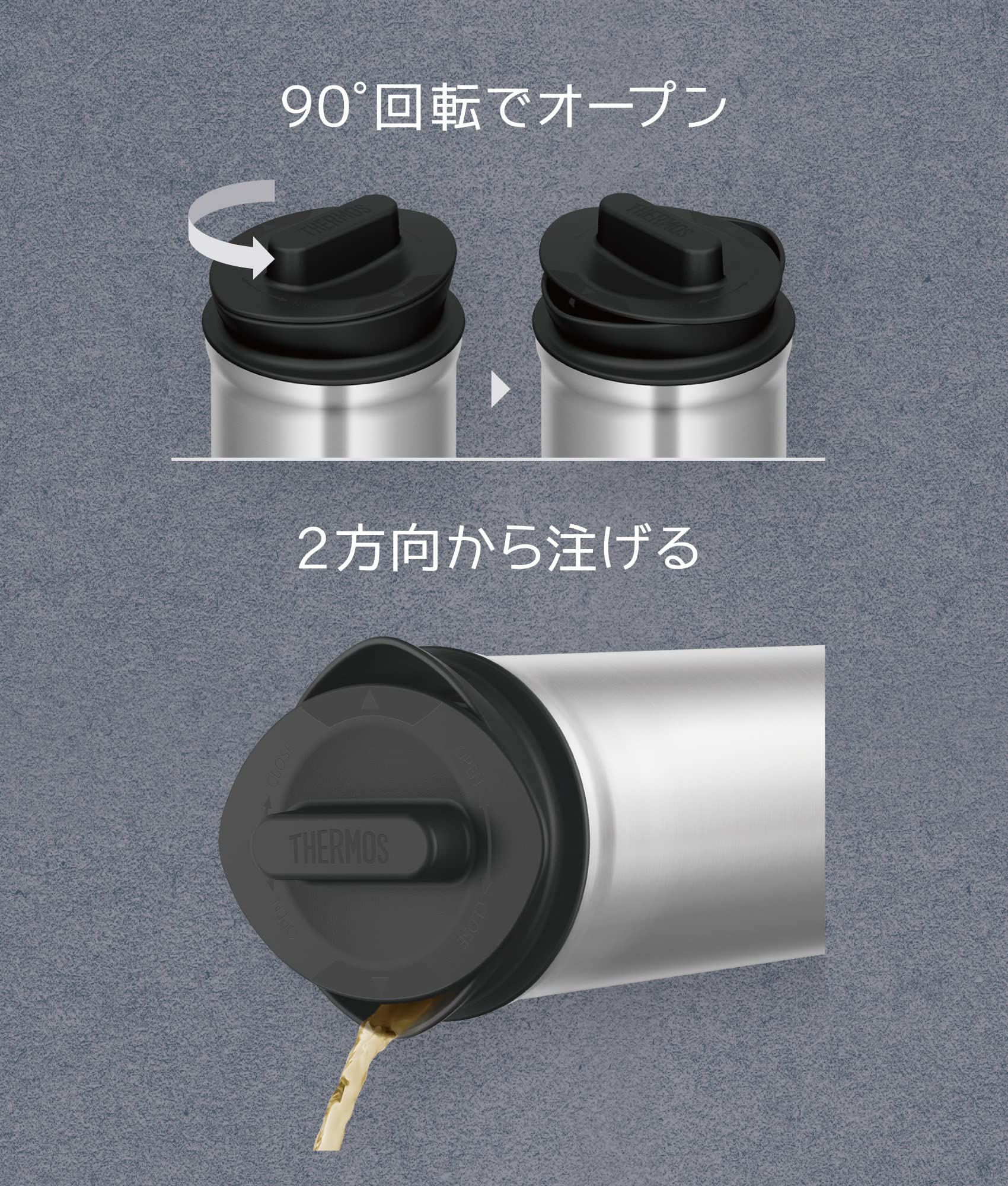 Thermos Stainless Steel Pot with Tea Pack Holder TTD-1000 Black 1.0L - Image 3