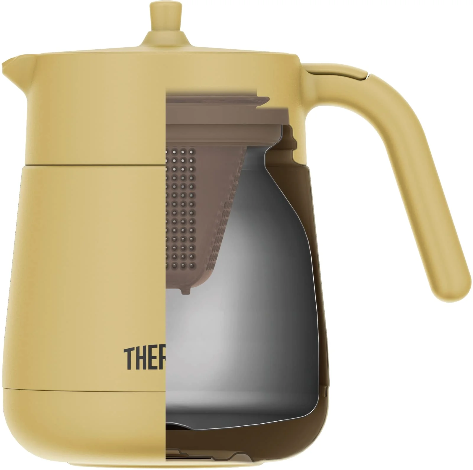 Thermos Vacuum Insulated Teapot with Strainer 700ml Beige TTE-700 BE 100V - Image 2