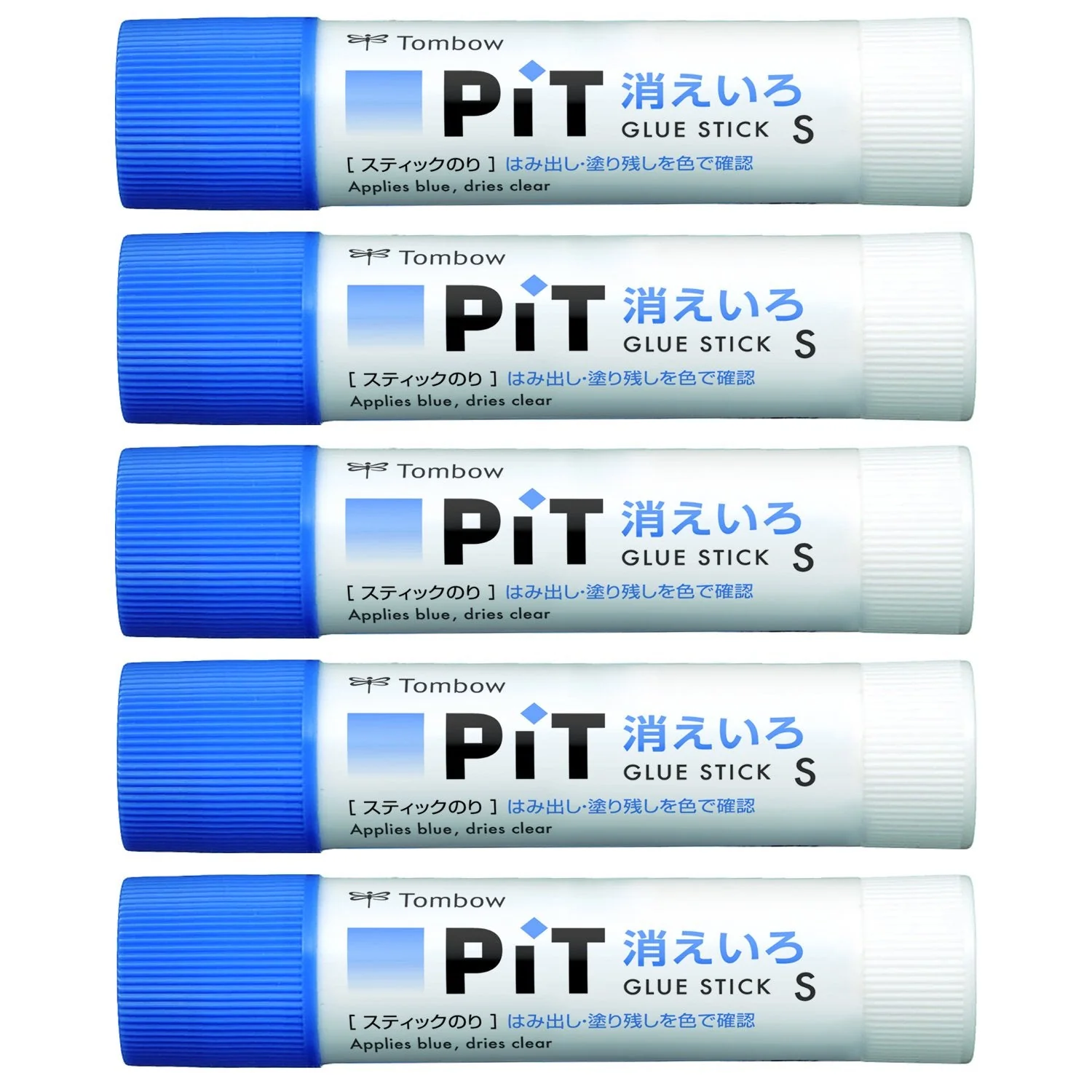 Tombow Stick Glue Vanishing Color PiT Small Size 10g 5 Pack HCA-513
