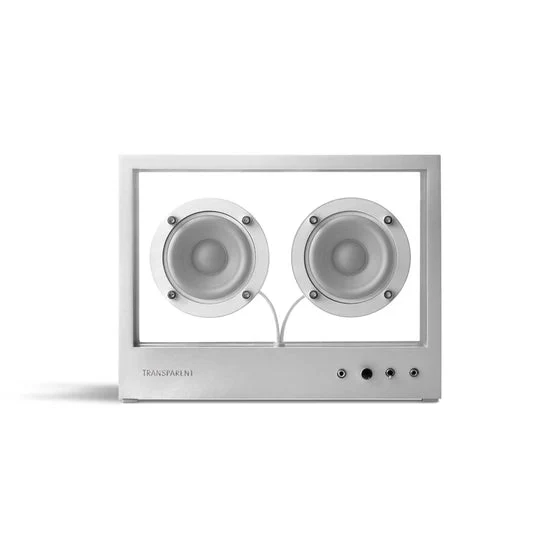 TRANSPARENT Small Transparent Speaker White Bluetooth Glass Panel TPS-06