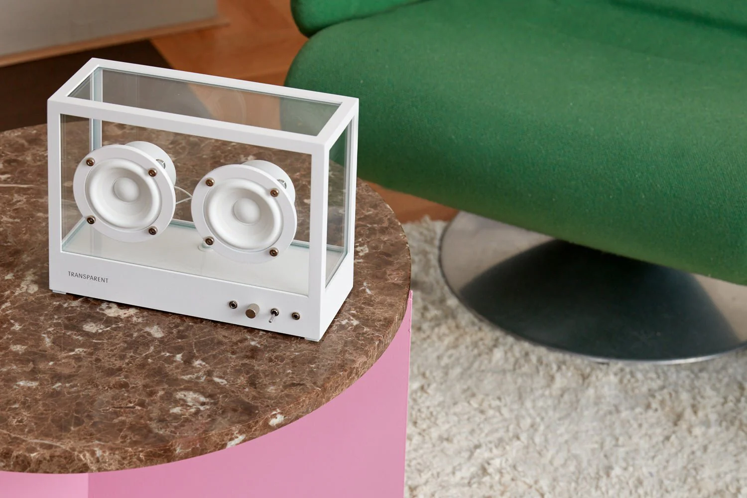 TRANSPARENT Small Transparent Speaker White Bluetooth Glass Panel TPS-06 - Image 9