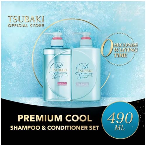 TSUBAKI Premium Cool Pump Pair Shampoo Treatment Set 490ml - Image 4