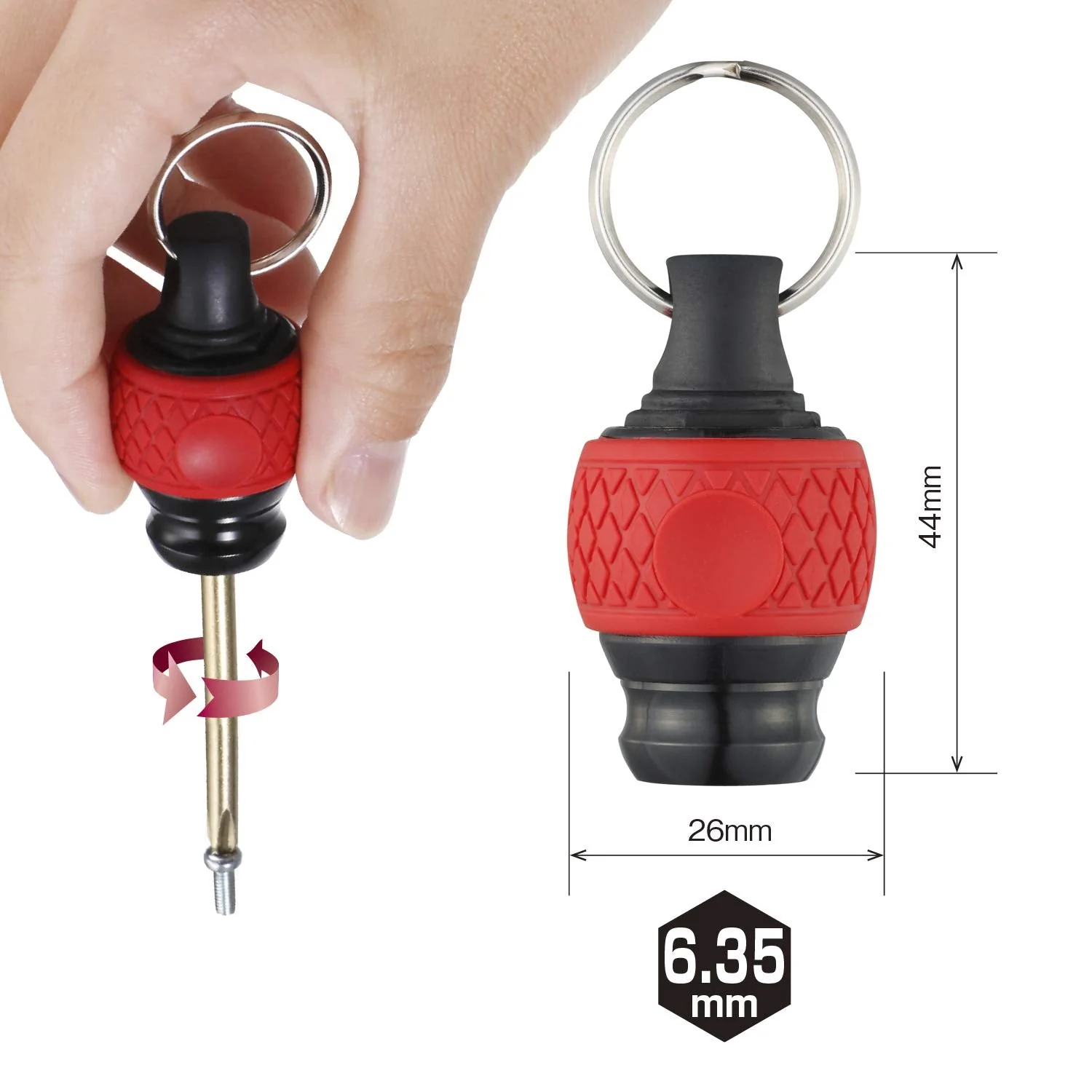 VESSEL Ball Grip Quick Catcher Bit Holder QB-22K2RY Red Yellow 2 Pieces - Image 2