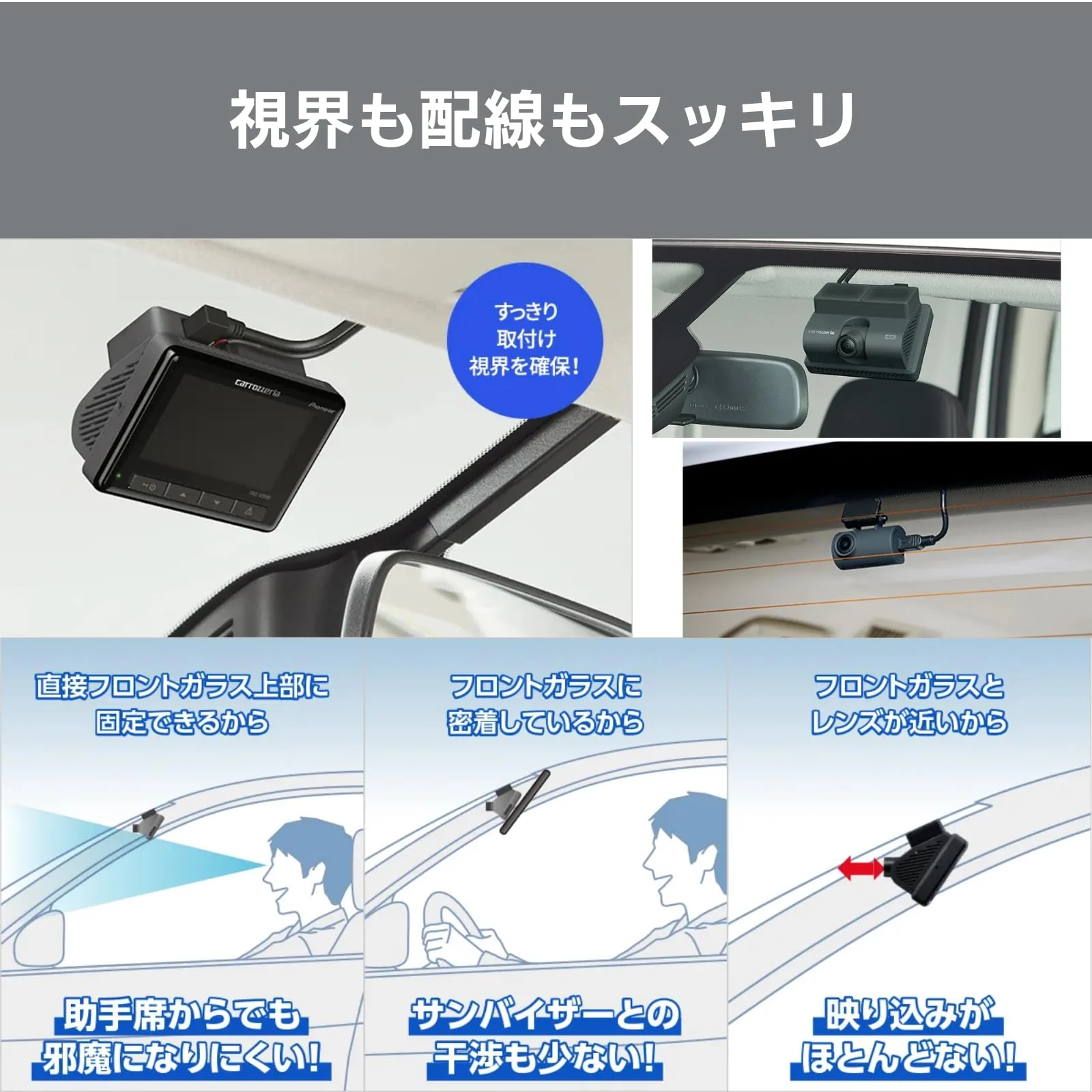 Pioneer VREC-DZ410D Dual Full-HD Dash Cam (Front/Rear 2MP) STARVIS 32GB Parking Mode - Image 5