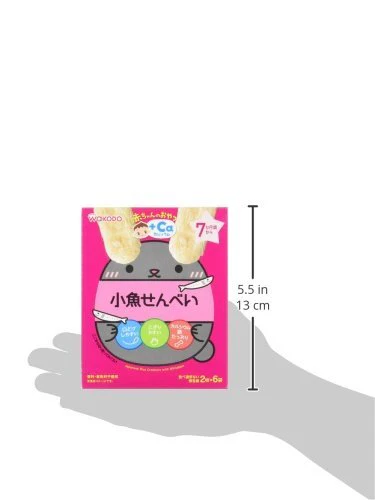 Wakodo Baby Snack Calcium Small Fish Rice Crackers 6 Packs - Image 7