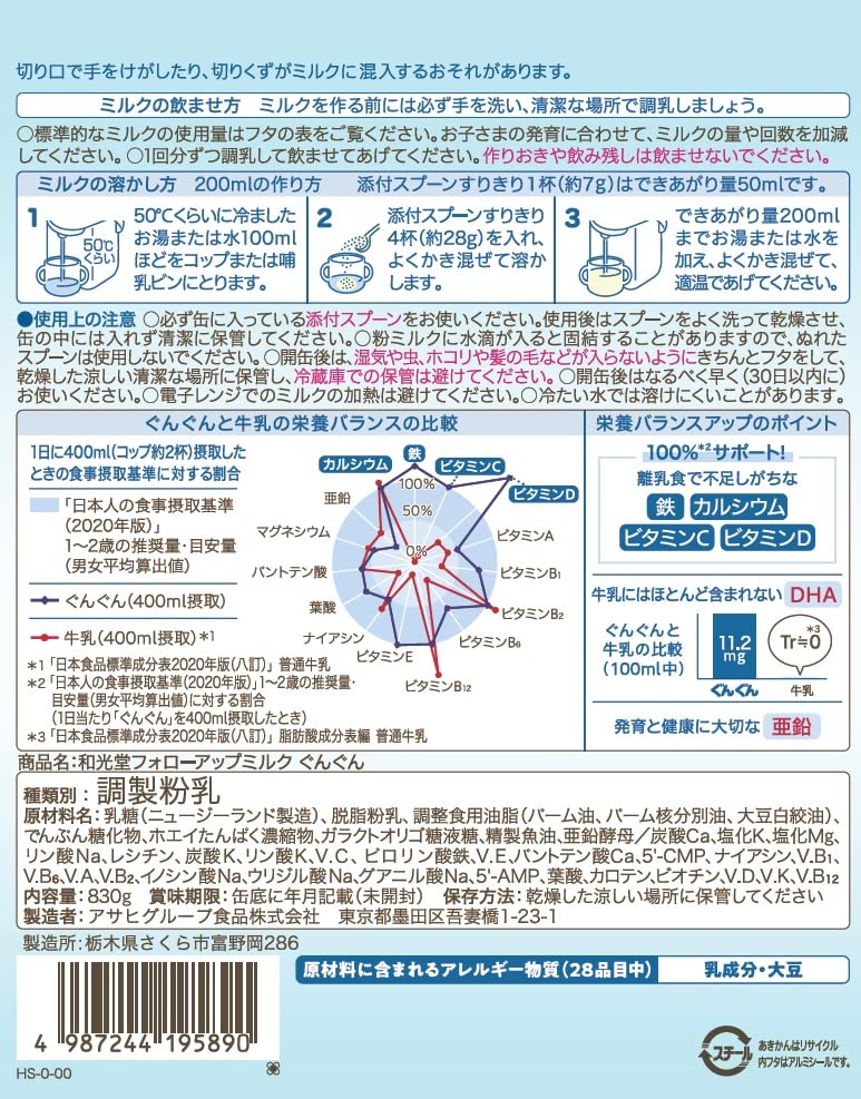 WAKODO Follow-up GunGun Milk Formula 830g 9months-3years - Image 5