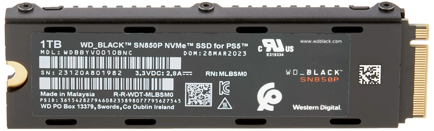 Western Digital WD Black SN850P Internal SSD PCIe Gen4 M2 1TB Black - Image 4
