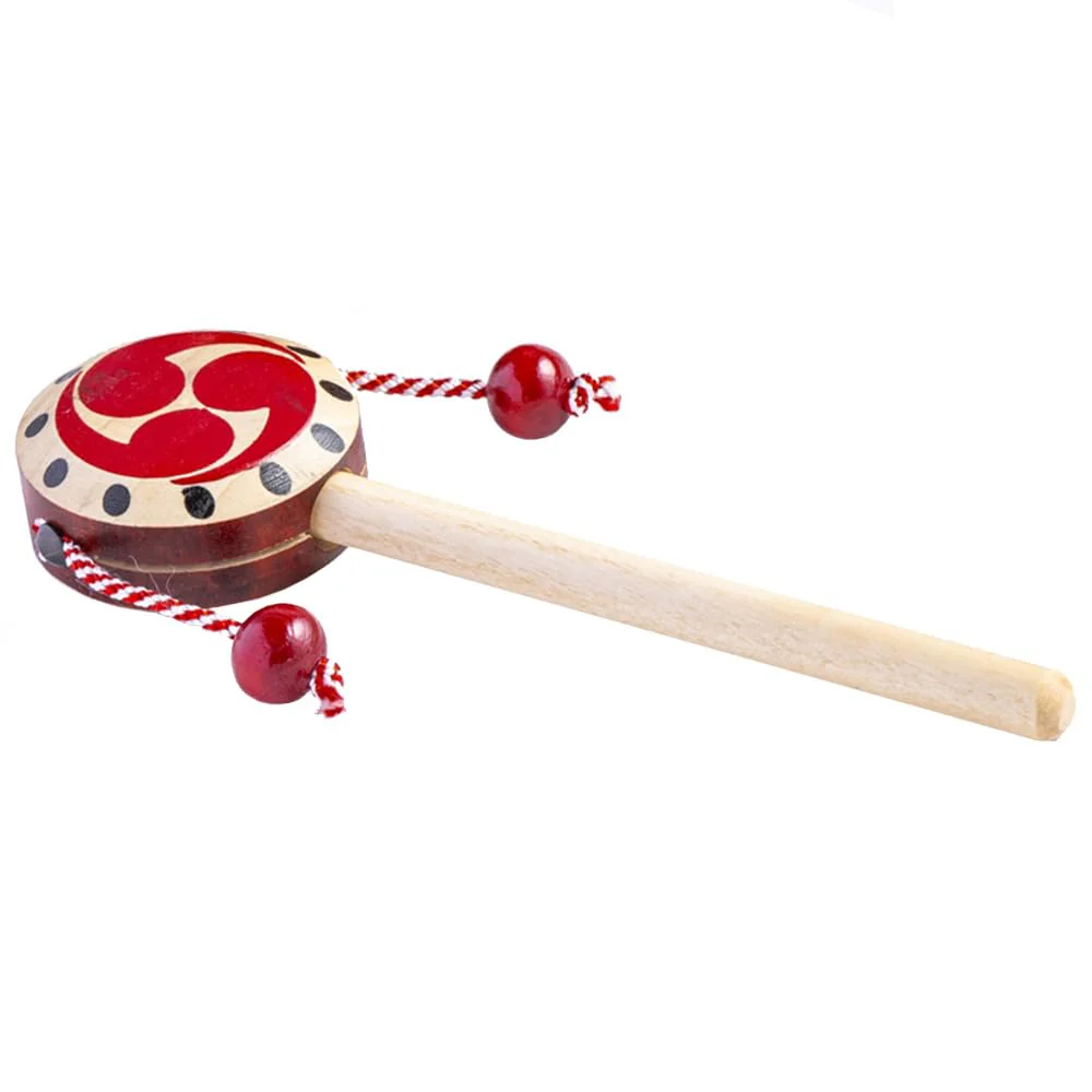 Wooden den-den daiko (natural Ø5×16 5 cm) Made in Japan bag included
