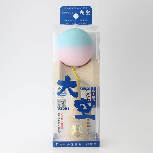 Yamagata Koubou Kendama light blue & pink OZORA KENDAMA toy Made in Japan - Image 4