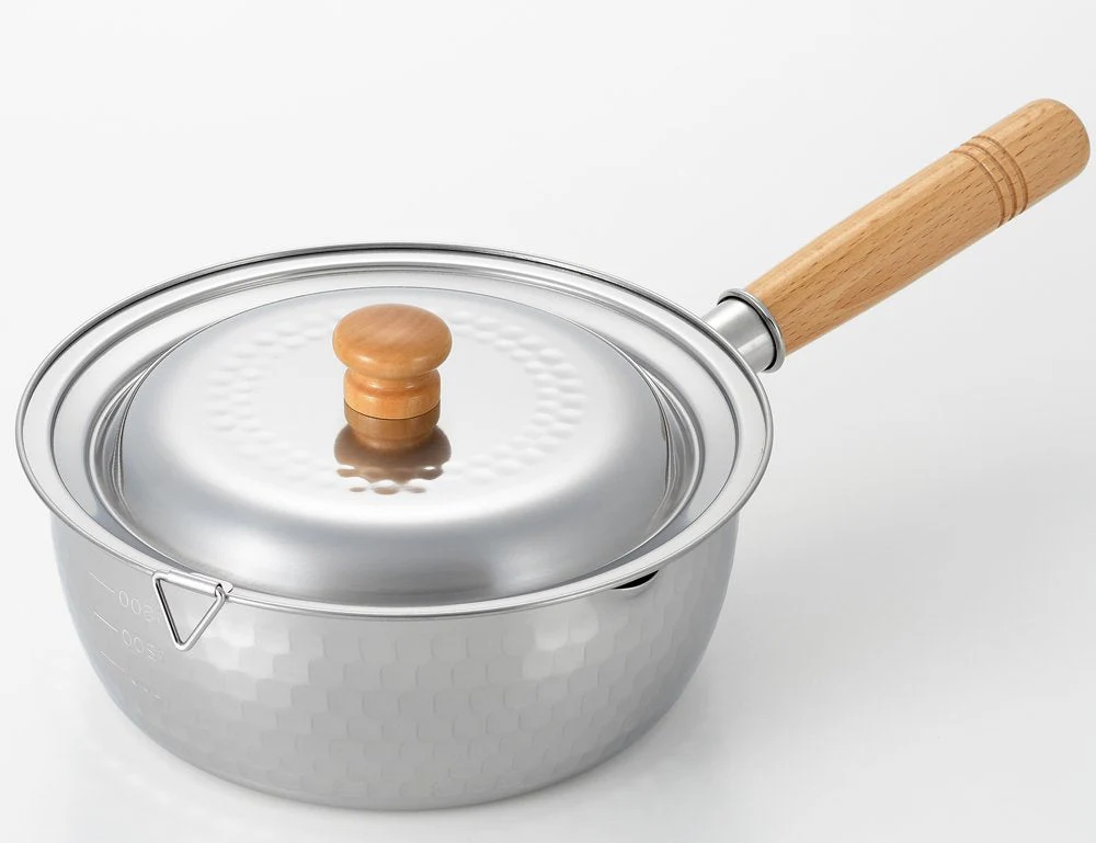 Yoshikawa stainless steel snowflake pot with lid for both 18 and 20cm YH9498 - Image 4