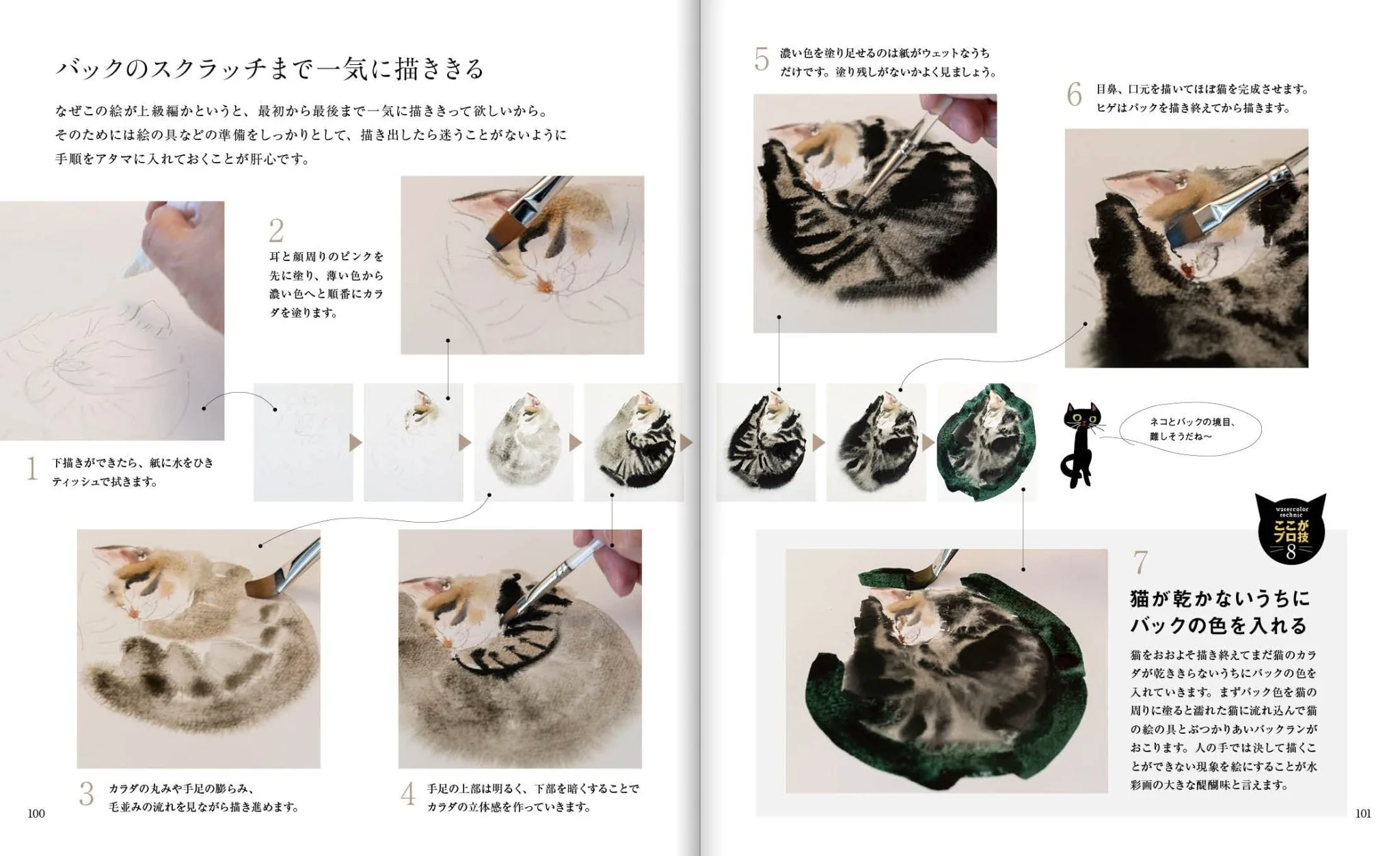 Yutaka Murakami Cat Watercolor How to Painting Guide Book - Image 6