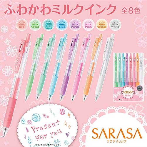 Zebra Sarasa Clip 0.5mm Ballpoint Pen 8 Color Set (JJ15-8C-MK ) - Image 2
