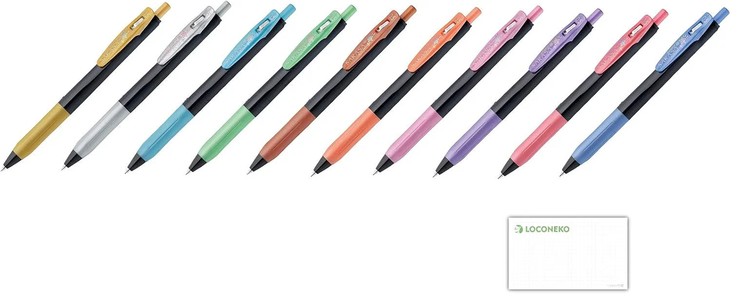Zebra Sarasa Clip Gel Pens 0.5mm Deco Shine Colors 10-Pack (No case) - Image 2