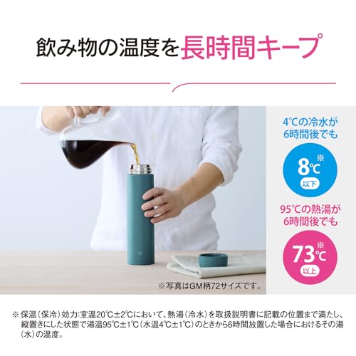 Zojirushi Mahobin Stainless Steel Mug 600ml Screw Type  Deep Turquoise SM-GS60-GM - Image 4